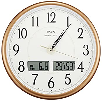 CASIO(カシオ) 掛け時計 電波 デジタル ウェーブセプター 温度 湿度 カレンダー 表示 ブラウン ITM-200J-5JF（中古品）