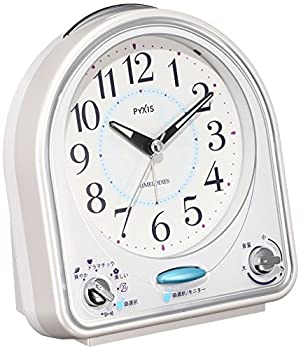 セイコー クロック 目覚まし時計 アナログ 31曲 メロディ アラーム PYXIS ピクシス 白 NR435W SEIKO（中古品）の通販は
