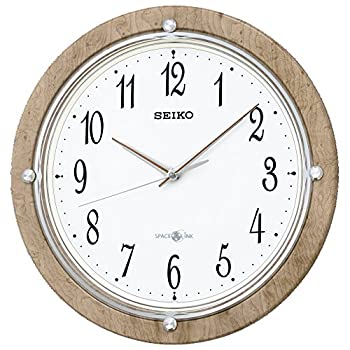 セイコー クロック 掛け時計 衛星 電波 アナログ SPACE LINK スペースリンク 薄茶 木目 模様 GP212A SEIKO（中古品）の通販は 30,800円