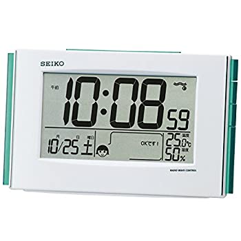 セイコー クロック 目覚まし時計 快適環境NAVI 電波 デジタル カレンダー 温度 湿度 表示 白 パール SQ776W SEIKO（中古品）の通販は 6,152円