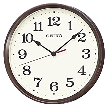 セイコー クロック 掛け時計 電波 アナログ 茶 メタリック KX223B SEIKO（中古品）