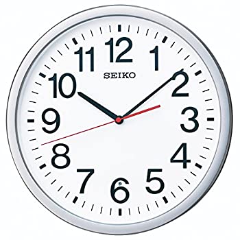 セイコー クロック 掛け時計 電波 アナログ オフィスタイプ 銀色 メタリック KX229S SEIKO（中古品）