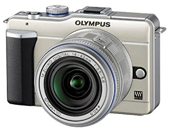 OLYMPUS ミラーレス一眼 PEN E-PL1レンズキット シャンパンゴールド E-PL1 LKIT GLD（中古品）