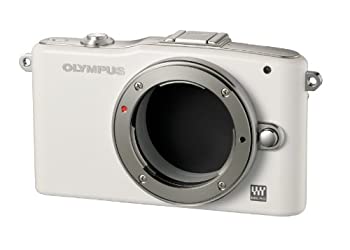 OLYMPUS ミラーレス一眼 PEN mini E-PM1 ボディ ホワイト E-PM1 BODY WHT（中古品）