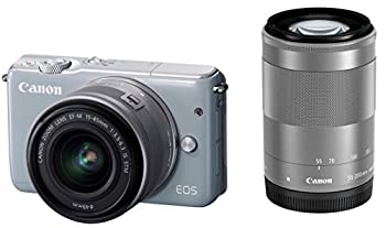 Canon ミラーレス一眼カメラ EOS M10 ダブルズームキット(グレー) EF-M15-45mm F3.5-6.3 IS STM EF-M55-200mm F4.5-6.3 IS STM 付属 EOSM10GY-WZ（中古品）