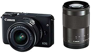 Canon ミラーレス一眼カメラ EOS M10 ダブルズームキット(ブラック) EF-M15-45mm F3.5-6.3 IS STM EF-M55-200mm F4.5-6.3 IS STM 付属 EOSM10BK-（中古品）の通販は