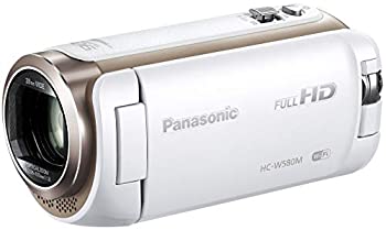 パナソニック HDビデオカメラ W580M 32GB サブカメラ搭載 高倍率90倍ズーム ホワイト HC-W580M-W（中古品）