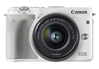 Canon ミラーレス一眼カメラ EOS M3 レンズキット(ホワイト) EF-M15-45mm F3.5-6.3 IS STM 付属 EOSM3WH-1545ISSTMLK（中古品）