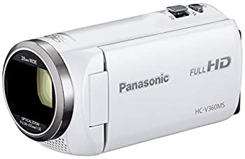 パナソニック HDビデオカメラ V360MS 16GB 高倍率90倍ズーム ホワイト HC-V360MS-W（中古品）