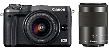 Canon ミラーレス一眼カメラ EOS M6 ダブルズームキット(ブラック) EF-M15-45mm/EF-M55-200mm 付属 EOSM6BK-WZK（中古品）