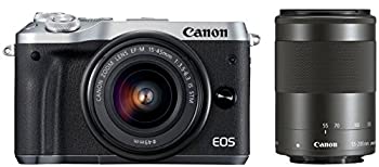 Canon ミラーレス一眼カメラ EOS M6 ダブルズームキット(シルバー) EF-M15-45mm/EF-M55-200mm 付属 EOSM6SL-WZK（中古品）