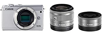 Canon ミラーレス一眼カメラ EOS M100 ダブルレンズキット ホワイト EOSM100WH-WLK（中古品）