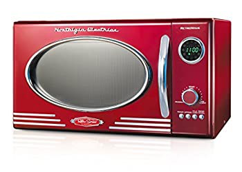 レトロシリーズ0.9 CF電子レンジ、レッド Nostalgia Electrics RMO400RED Retro Series .9 CF Microwave Oven Red 並行輸入（中古品）