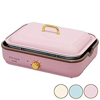 アイリスオーヤマ ホットプレート 2WAY (たこ焼きプレート 平面プレート) ricopa アッシュピンク MHP-R102-PA（中古品）