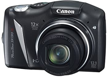 Canon デジタルカメラ Powershot SX130IS ブラック PSSX130IS(BK) 1210万画素 光学12倍 光学28mm 3.0型液晶（中古品）