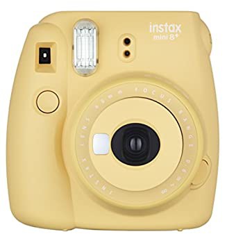 FUJIFILM インスタントカメラ チェキ instax mini8プラス 接写レンズ・純正ハンドストラップ付き ハニー INS MINI 8P HONEY（中古品）