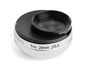 Lensbaby 単焦点レンズ Trio 28 28mm F3.5 フジフイルム Xマウント Sweet/Velvet/twist切替式 マニュアルフォーカス シルバー（中古品）