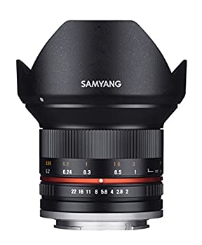 SAMYANG 単焦点広角レンズ 12mm F2.0 ブラック キヤノン EOS M用 APS-C用（中古品）の通販は