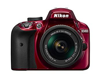 Nikon デジタル一眼レフカメラ D3400 AF-P 18-55 VR レンズキット レッド D3400LKRD（中古品）