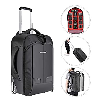 Neewer 2-in-1コンバーチブル車輪付きカメラバック 荷物用トロリーケース ダブルバー、耐衝撃性の取り外し可能なパッド入りコンパートメント付き（中古品） 27,039円