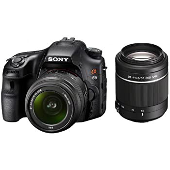 ソニー SONY ミラーレス一眼 α65 ダブルズームレンズキット DT 18-55mm F3.5-5.6 SAM+DT 55-200mm F4-5.6 SAM付属 SLT-A65VY（中古品）