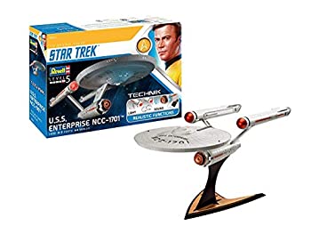 ドイツレベル スタートレック 宇宙大作戦 U.S.S.エンタープライズ NCC-1701 ライト&サウンドユニット付属 全長約480mm 1/600スケール プラモデル（中古品）