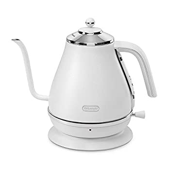 デロンギ(DeLonghi) 電気ケトル ホワイト 1.0L アイコナ カフェ KBOE1220J-W（中古品）