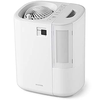 アイリスオーヤマ サーキュレーター加湿器 ハイブリッド式 上下左右首振り 最大加湿量550ml/h 湿度デジタル表示 ホワイト HCK-5519（中古品）