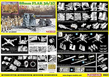 ドラゴン 1/35 第二次世界大戦 ドイツ軍 88mm高射砲 Flak36/37 2in1キット プラモデル DR6923（中古品）