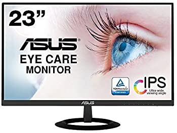 ASUS フレームレス モニター 23インチ IPS 薄さ7mmのウルトラスリム ブルーライト軽減 フリッカーフリー HDMI D-sub スピーカー VZ239HR（中古品）