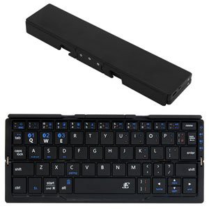 3E 【スマホ／タブレット対応】ワイヤレスキーボード［Bluetooth・Android／iOS／Win］ 2つ折りタイプ Plier （英語配列60キー・ブラック） 3E-B（中古品）の通販は
