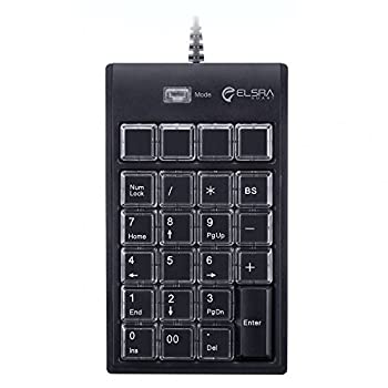 elsra USB有線テンキーパッドプログラミングControlPadブラックpk-2068キー、2-levelプログラム可能、2?USBハブ(23?) for Windows OS（中古品） 12,976円