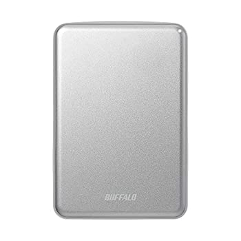 BUFFALO USB3.1(Gen.1)対応 アルミ素材&amp;薄型ポータブルHDD 1TB シルバー HD-PUS1.0U3-SVD（中古品）