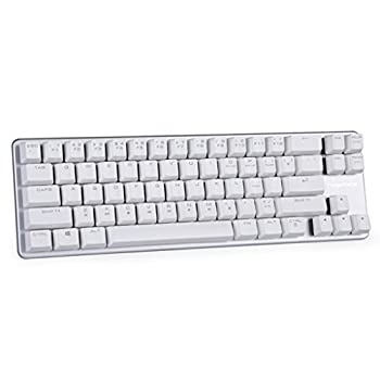 Qisan ゲームメカニカル式キーボード　68キー OUTEMU青軸 白いキーのキャップと銀色プレート（中古品）