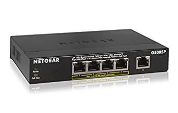 NETGEAR スイッチングハブ ギガビット 5ポート PoE対応 ファンレス 省電力設計  GS305P-100JPS（中古品）