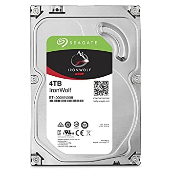 Seagate IronWolf 3.5 4TB 内蔵ハードディスク HDD  6Gb/s 64MB 5900rpm 24時間稼動 PC NAS向け ST4000VN008（中古品）