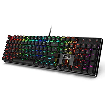 Redragon k556 RGB 茶軸104キー メカニカルゲーミングキーボード ゲーミングキーボード 8つキーカスタマイズ可能 USB有線 7色+６モードバックラ（中古品）