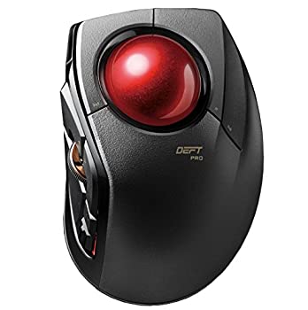 エレコム トラックボールマウス  有線/無線/Bluetooth 3種の接続方式対応 人差指 中型ボール 8ボタン チルト機能 ブラック M-DPT1MRXBK（中古品）