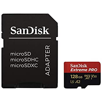 SanDisk ( サンディスク ) 128GB microSD Extreme PRO microSDXC A2 SDSQXCY-128G-GN6MA ［ 海外パッケージ品 ］（中古品）