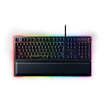 Razer Huntsman Elite JP ゲーミングキーボード 日本語配列 光学メカニカルスイッチ レザーレット製リストレスト付属  RZ03-01870800-R3J1（中古品）