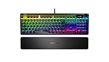 SteelSeries ゲーミングキーボード Apex 7 Blue Switch JP 青軸 イルミネーション 有機ELディスプレイ 日本語配列 64772（中古品）