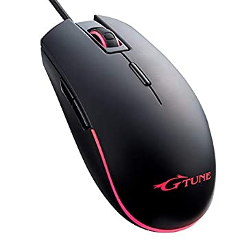 マウスコンピューター G-Tune オプティカルゲーミングマウス 6段階DPI高速切替 プログラム可能8ボタン 両手対応マウス 有線GTCL0880BK1（中古品）