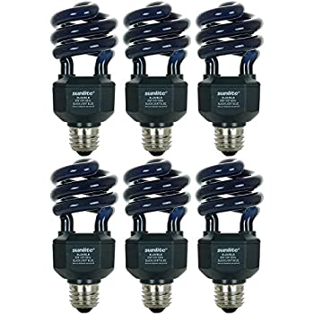 Sunlite SL20/BLB CFLらせん電球 20ワット 省エネ 並形口金 ブラックライトブルー 6 Pack UP652 6（中古品）