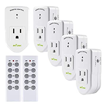 Century 家電用ワイヤレスリモコン電気コンセントスイッチ ホワイト（学習コード 5Rx-2TX）（中古品）