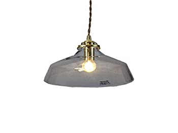 ガラスペンダント クリアガラス アンティーク kmp-7177【LED電球25ｗ相当】（中古品）