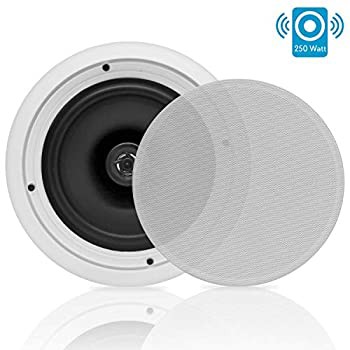 Pyle パイル PDIC81RD In-Wall / In-Ceiling Dual 8-Inch スピーカー システム 2-Way Flush Mount White (ペア) 【並行輸入品】（中古