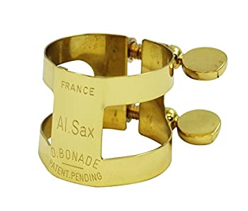 ボナード アルトサクソフォン リガチャー 逆総締め ゴールド本塁(金メッキ)大成 (2254UG)（中古品）
