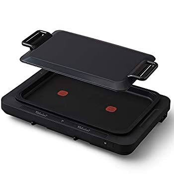 ホットプレート 左右温度調整 1枚 ブラック WHPK-011-B（中古品）