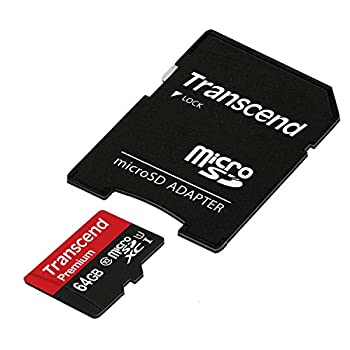 旧モデル Transcend microSDXCカード 64GB Class10 UHS-I対応 TS64GUSDU1（中古品）