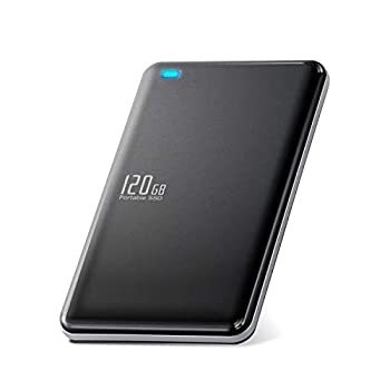 エレコム 外付けSSD ポータブル 120GB USB3.0 USB3.1(Gen1) TLC 小型 軽量 名刺サイズ ブラック ESD-ED0120GBK（中古品）